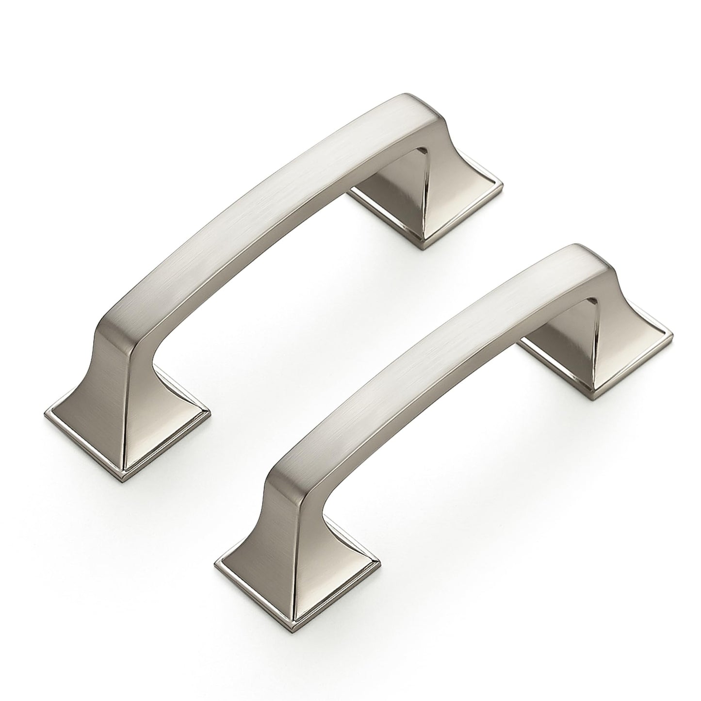 Ravinte 30 Pack Solid 3" Square Foot Arch Pulls Kitchen Cabinet Handles Brushed Nickel Pulls Silver Dresser Kitchen Cupboard Hardware Handles for Cabinets Cupboard Drawers
