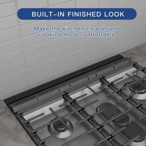 Slide-in Range Rear Filler Kit Black, Universal Triangular Fill Strip, Top Trim Kit Between Stove and Wall for Whirlpool & Most Brand, Aluminum Gap Cover, 30" Long