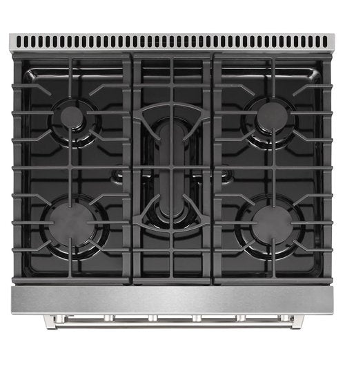 KOSTCH 30 inch Professional Freestanding Pro-Style Natural Gas Range or Liquid Propane Gas Range with 5 Burners, 4.55 cu.ft. Oven Capacity, in Stainless Steel - KOS-30RG03M (Black)
