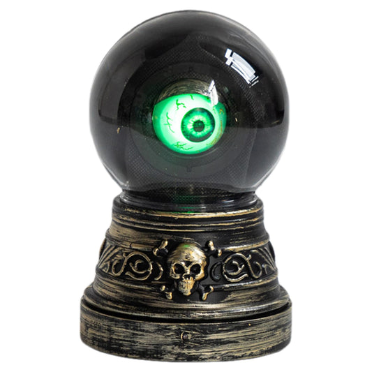 XUEYEGONGJI Halloween Doorbell, Moving Eyeballs Electric Doorbell with Sensor & Skull Base, Funny Scary Halloween Tabletop Decorations Gift