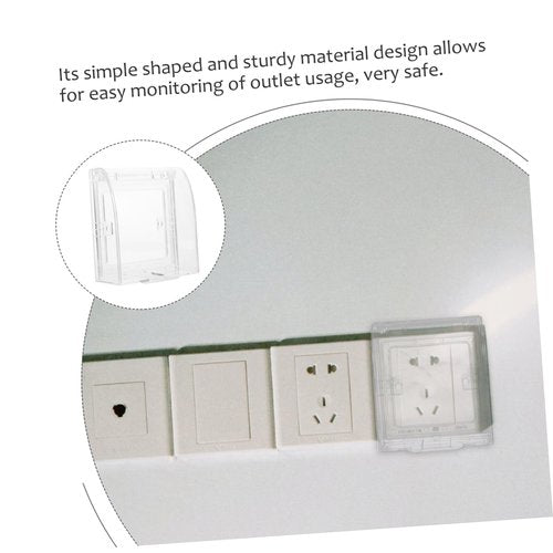 Angoily 2Pcs Transparent Babyproof Electric Outlet Cover Safety Switch Box Protector Easy Install Socket Guard for Outlet Protection for Young