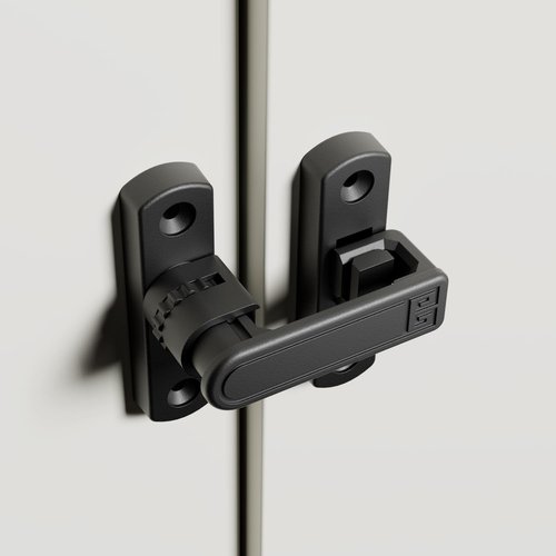 ETEKJOY Height-Adjustable Flip Latch Lock 90/180 Degree Sliding/Swinging Door Lock Latch Bolt for Barn Garage Garden Fence Gate Shed Window Cabinet Patio Screen French Door Upgraded (Black)