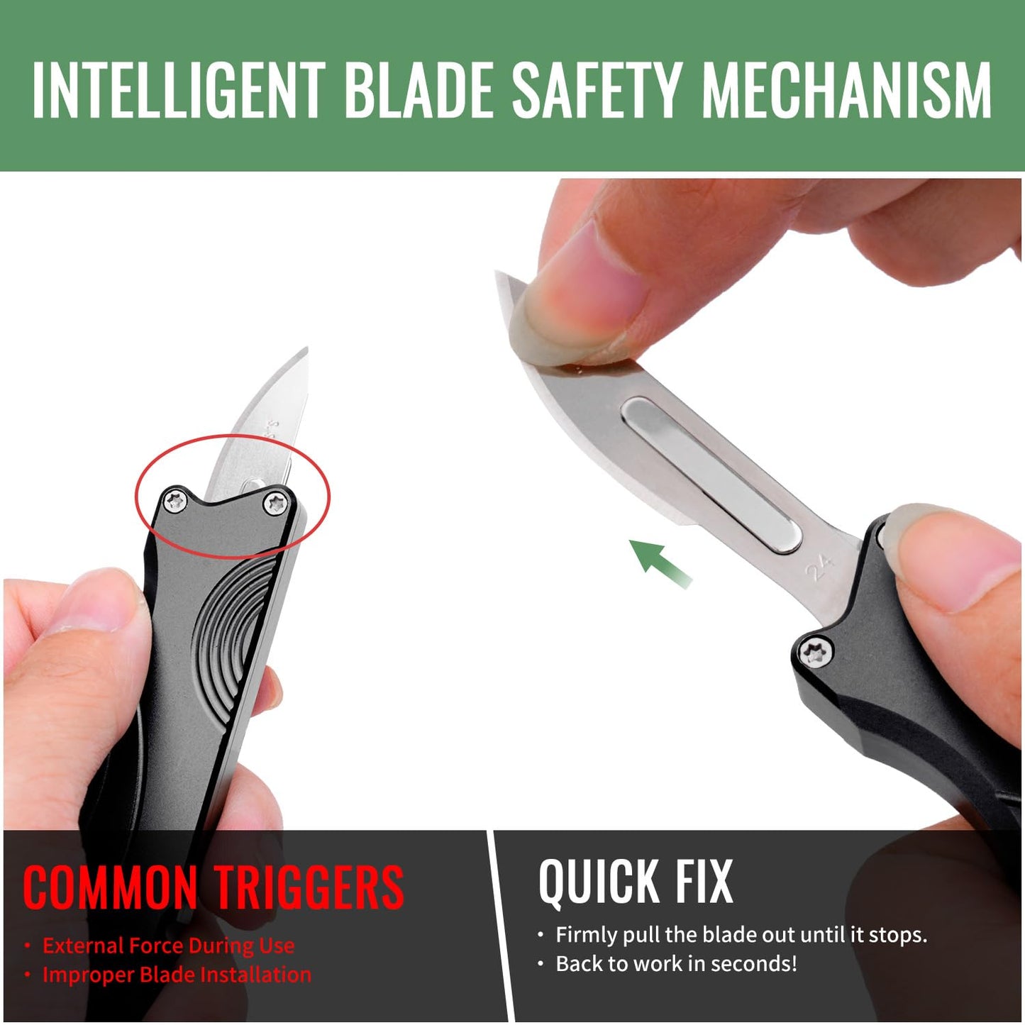 TGZUO Aluminum Alloy Pocket Knife, Utility Knife with Clip EDC Scalpel Knife, Box Cutter for Outdoor Huting, Camping, Fishing, Hiking