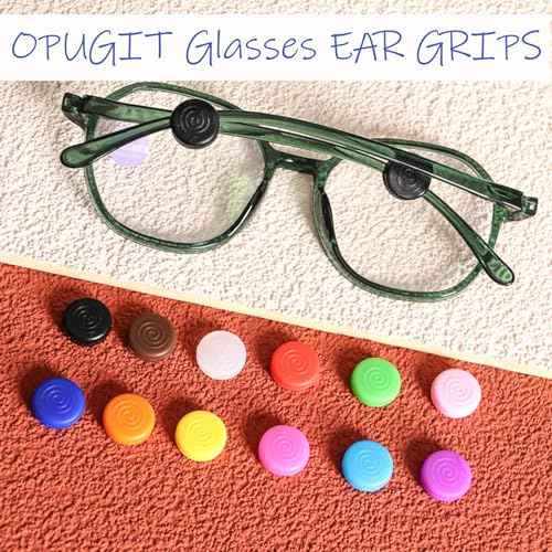 OPUGIT Glasses Ear Grips 10 Pairs Eyeglass Temple Tip Sleeve Holder,Silicone Ear Hook Anti-Slip For Kids and Adults