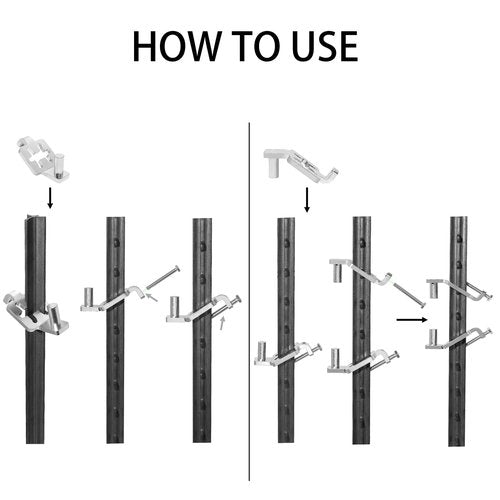 2 Pack T-Post Gate Hinge Pins Heavy Duty Steel, Easy to Install for Farm, Garden & Backyard Gates