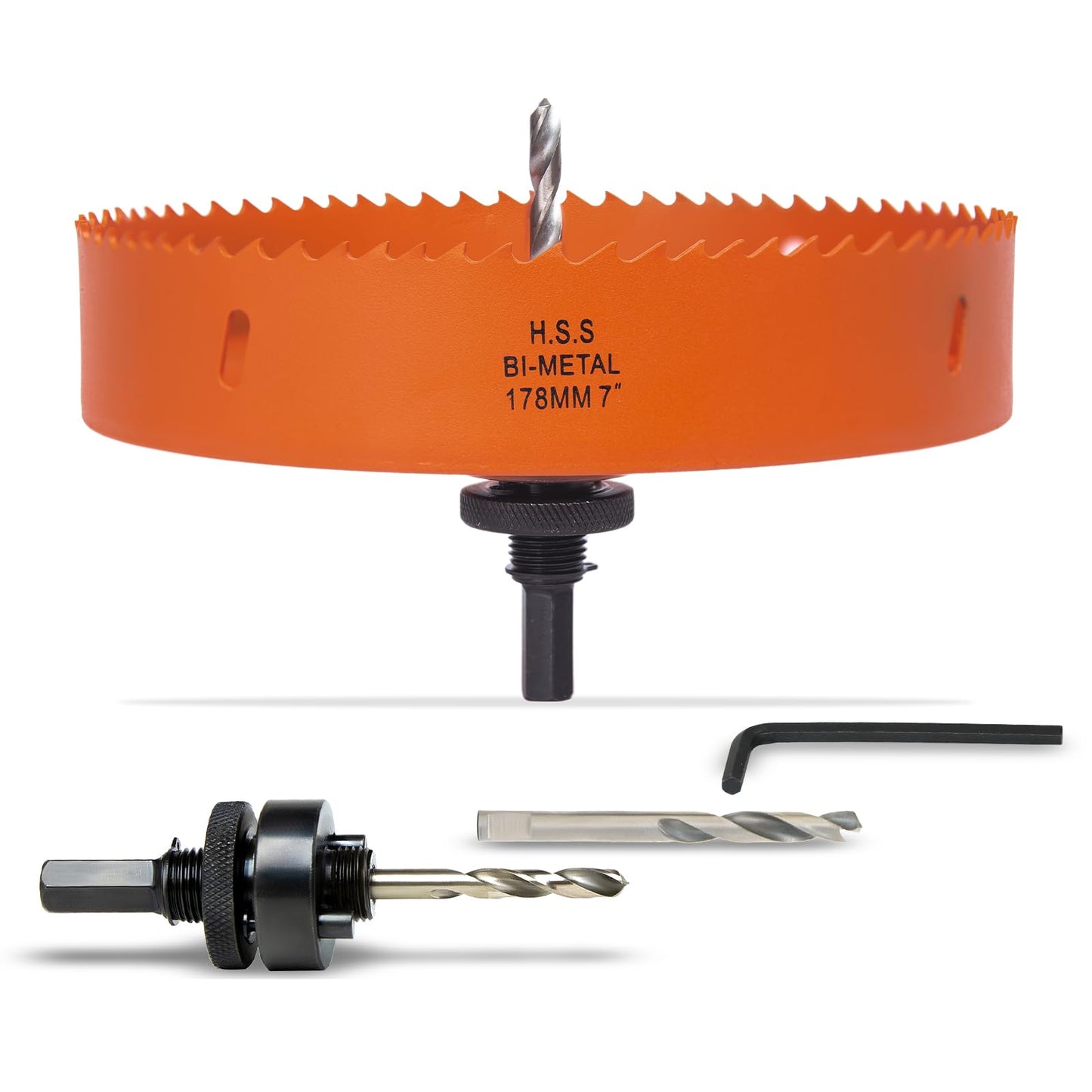 VIKITON 7 Inch Hole Saw with Arbor for Metal Wood Plastic, 7 in Bi-Metal Hole Cutter for Different Project with Smooth and Flat Drilling Edge, Fast Chip Removal,Lighter and Portable
