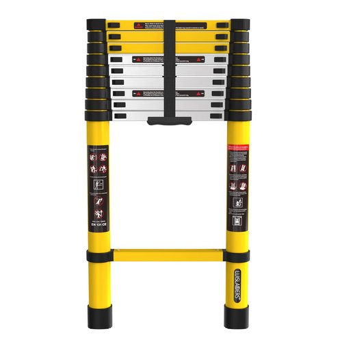 LUISLADDERS Telescoping Ladder, 12.5ft Aluminum Extension Folding Telescopic Ladder Lightweight 330lbs Max Capacity, Multi Purpose RV Ladder for Outdoor Work