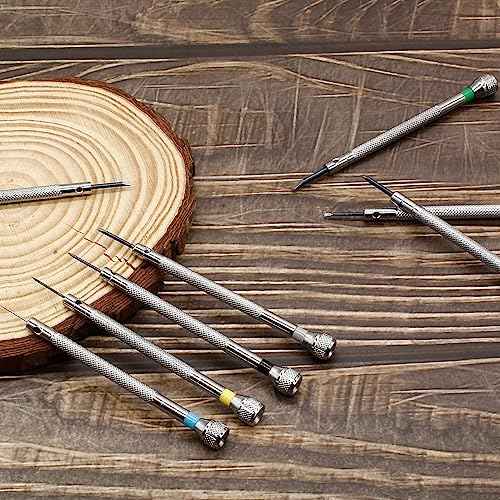 Hordion 8Pcs Micro Precision Screwdriver Set, Jewelers Screwdriver Set, Watch Screwdriver Kit 0.6-2mm for Watch, Jewelry, Eyeglasses, Sunglass, Electronics, Computer, Toys Repair (Flat)