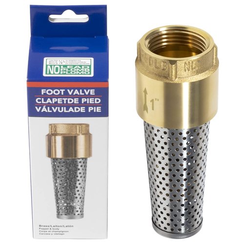 No-Lead Brass Foot Valve Heavy Duty Backflow Preventer 1" Foot Valve Female Connection for Maintain Pressure & Prevent Reverse Flow, Compatible with All Brands