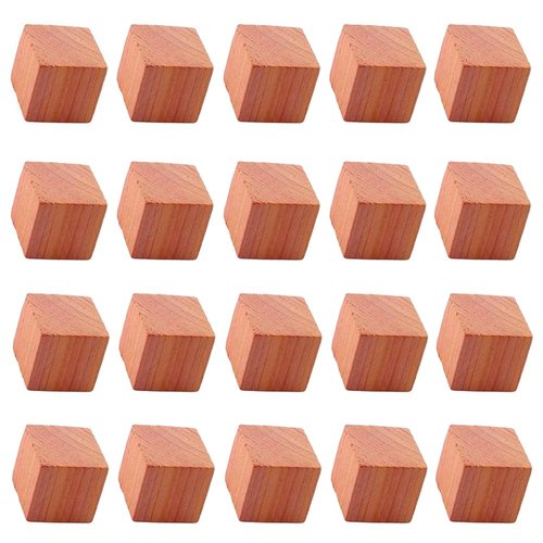 20 Pieces Cedar Blocks Square Cedar Planks Chips Wooden Cedars Cube Space Storage Accessories for Clothes Storage