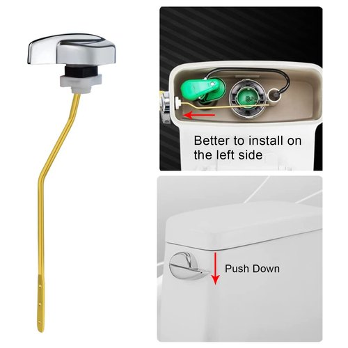Jmkcoz Angle Fitting Side Mount Toilet Flush Lever Handle for TOTO Toilet Tank Universal Fit for Most Toilet, Toilet Repair Handle with Nut, Copper Lever