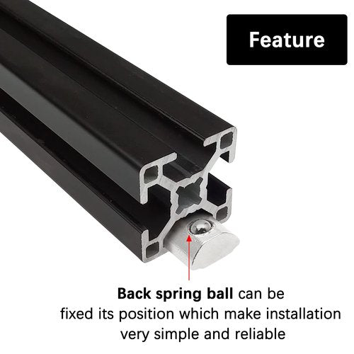 Rierdge 50 Pcs 2020 Series M5 Half Round Roll in Spring T Nuts, Roll in Spring Loaded T Nut for European Standard 20 Series 6mm T-Slot Aluminum Extrusion Profile