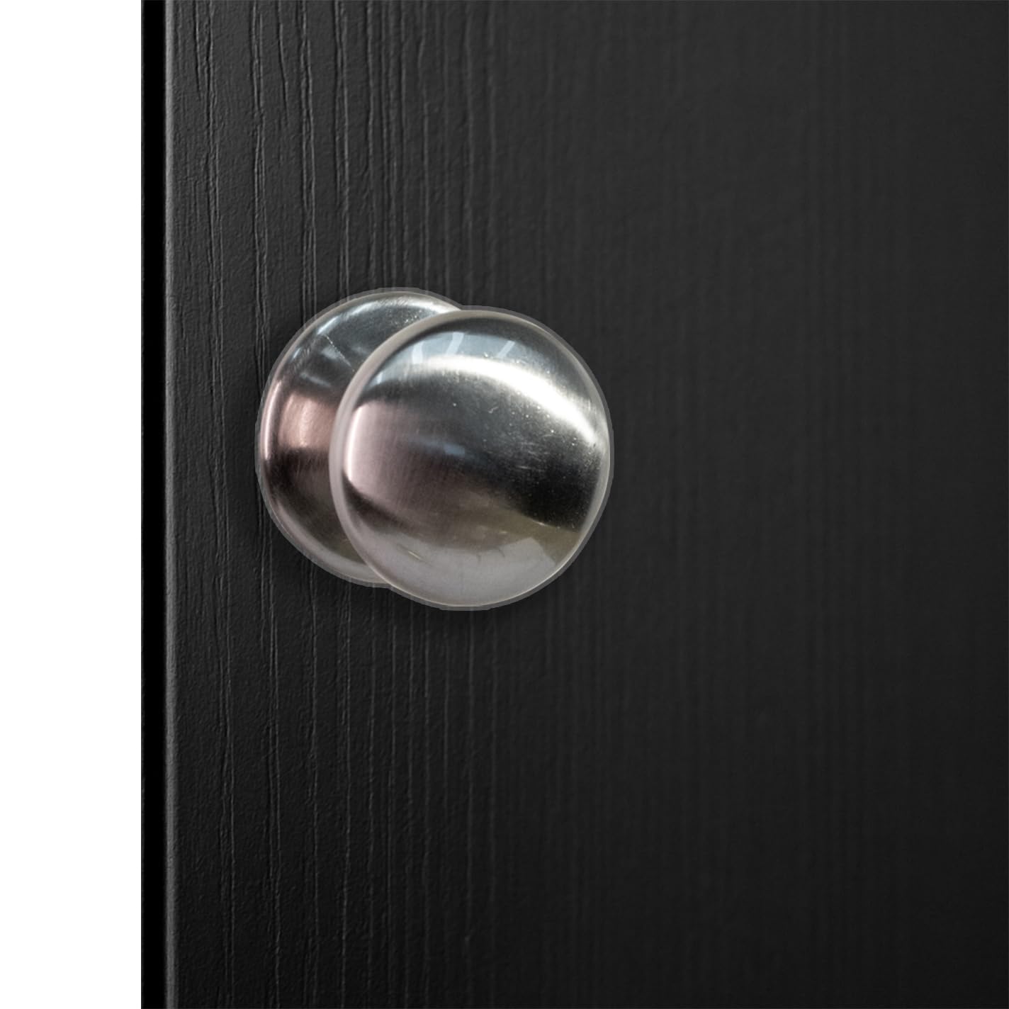 trust4care 2-Pack Extra Large Brushed Satin Nickel Bi-fold Closet Dummy Door Knobs with Wide Base Backplate, Brass Pantry Wardrobe Dresser Cabinet Doorknobs, 1-3/5“ Bathroom Drawer Pulls Handles