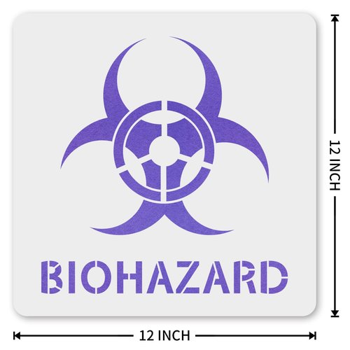 MAGJUCHE Biohazard Symbol Stencil 12 Inches, Reusable Biohazard Warning Stencil for Painting DIY Crafts Decor
