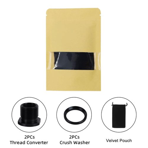 Thread Protector, 1/2 x 28 Convert to 5/8x24 with Crush Washer Steel (2pack)