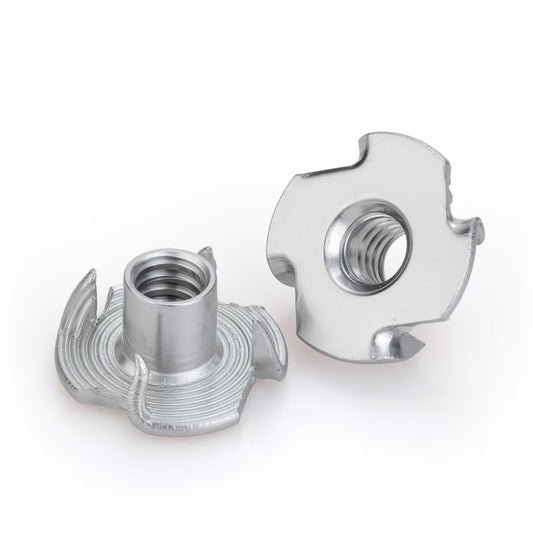 25 PCS M6 T-Nuts 304 Stainless Steel Four-Jaw Tee Nuts, Corrosion-Resistant Threaded Inserts for Wood, Cabinetry, Rock Climbing Holds, Home, Hotel & Outdoor Furniture