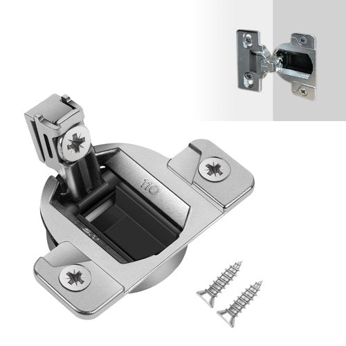 110-Degree Cabinet Door Hinges - Replacement for Blum Compact 33 Self-Closing Hinges, Adjustable Screw-On Design for Open-Side/Standard Cabinets, Soft-Close Durable Steel (Sliver, 8 Pack)