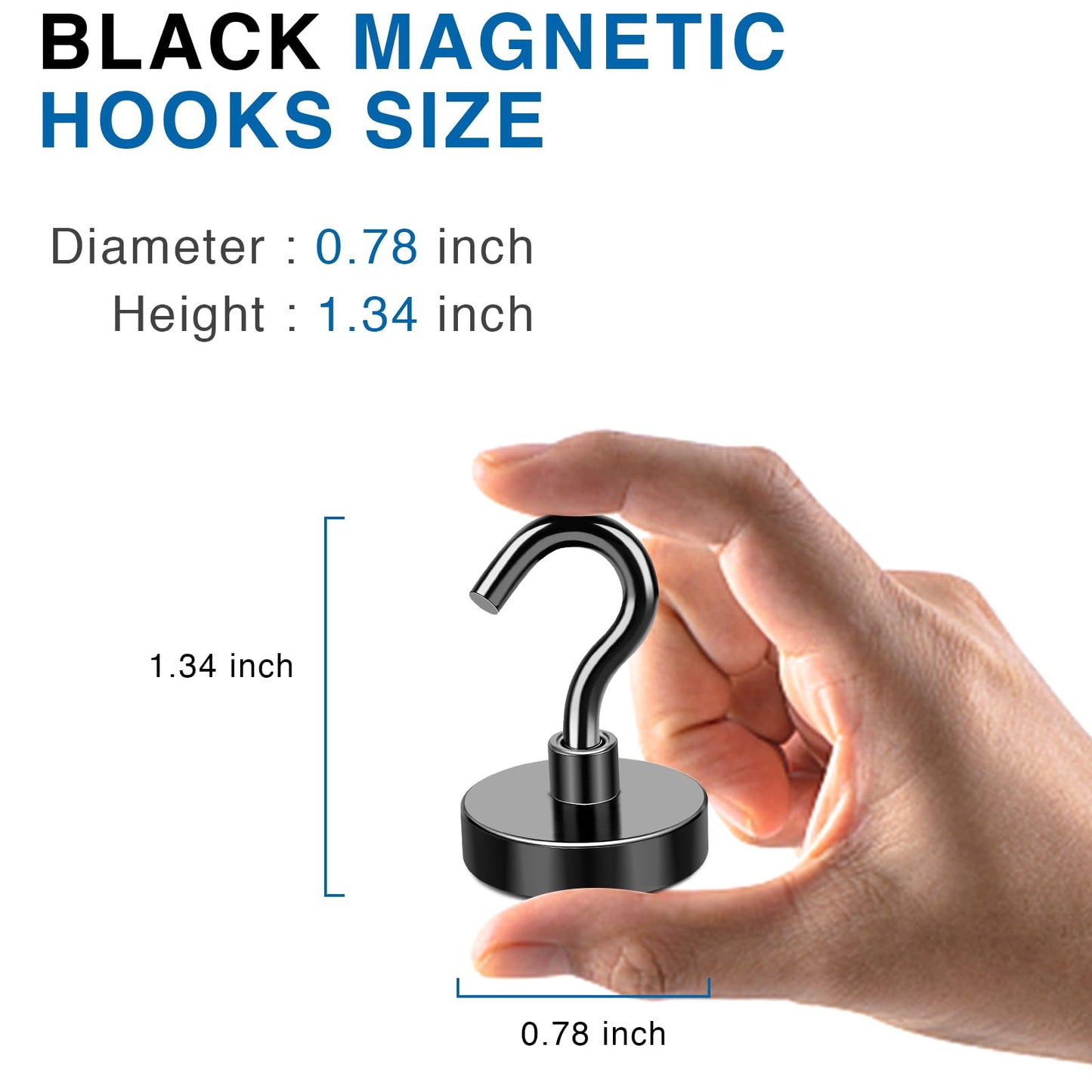 LOVIMAG Magnetic Hooks, 50lbs+ Magnets Hook 2026 Cruise Cabin Ship Essentials Heavy Duty Black Strong Magnet Refrigerator Fridge Hanging for Classroom Beach Vacation Kitchen Grills Home 12 Pack