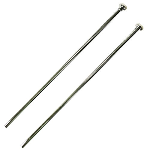Westbrass D124-2-05 3/8" x 20" Brass Flat Head Toilet Riser Supply Line, Polished Nickel (2-Pack)
