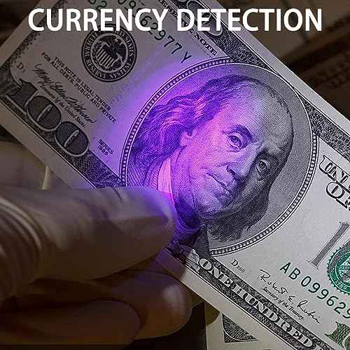 Mini UV LED Keychain Flashlight, Compact 395nm UV Blacklight, Portable Pocket UV Flashlight for Detecting Stains, Scorpions, and Fluorescent Elements - 6 Pack, Purple