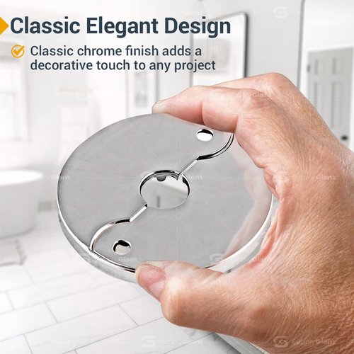 Supply Giant F-24334-12 1/2 in. IPS Floor and Ceiling Split Flange Escutcheon for Steel Pipes, Chrome Plated (Pack of 12)