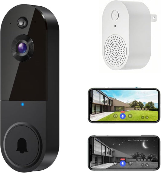 Safe Doorbell, Safe Doorbell Camera Wireless, Safedoorbell, Smarter Way to Protect Your Home, Wireless Wi-Fi Video Doorbell, 1080p SmartWireless Video Doorbell Camera Chime(M50 Black)
