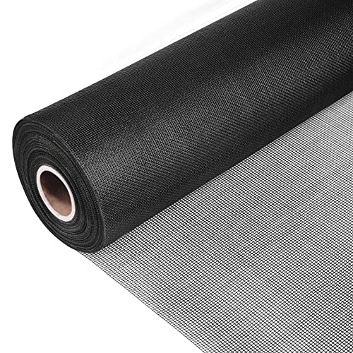 Pololo Fiberglass Window Screen Roll 36” x 100’ Black High Visibility Durable Mesh