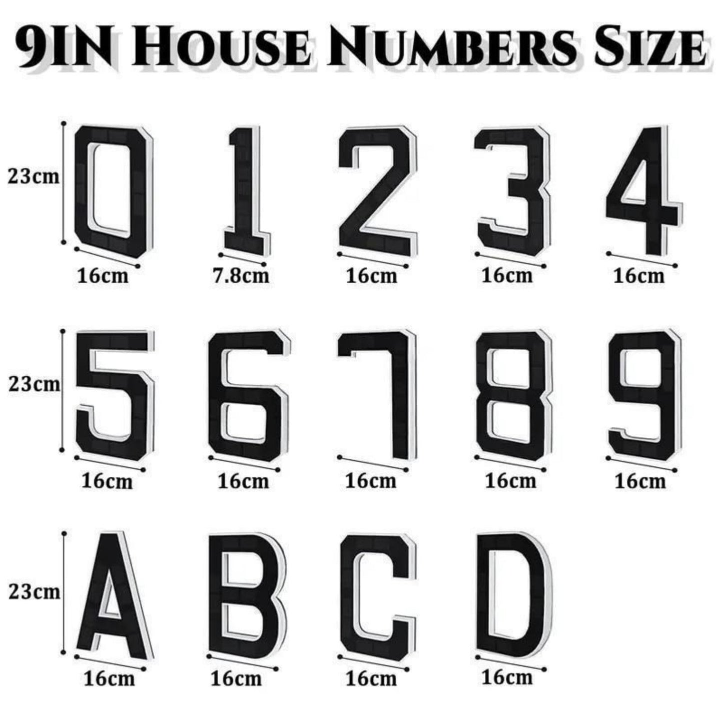 KUZEOLON 9 Inch Solar-Powered Outdoor House Number Light, No Wiring, Light Up House Numbers for Outside with Solar Panel, Waterproof LED Address Numbers for Home (1-9) (number1)