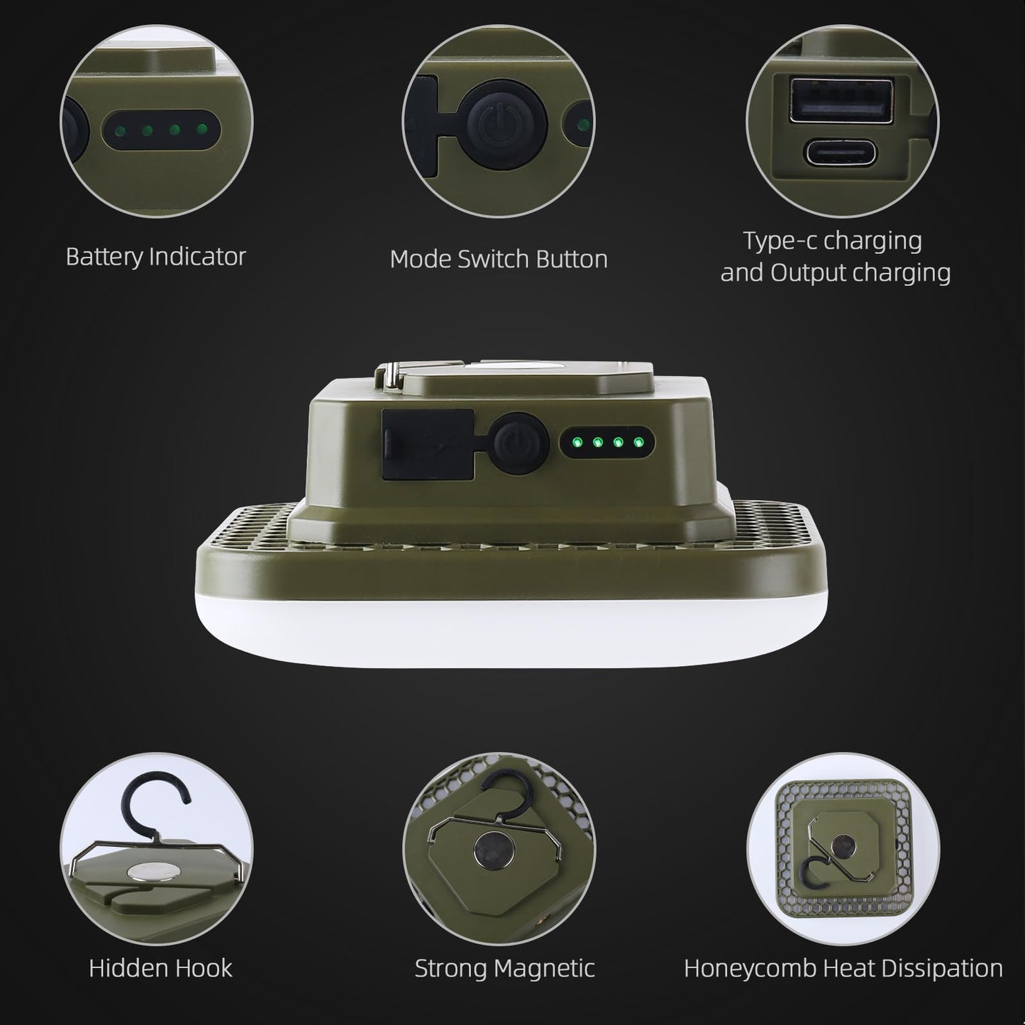 Portable Rechargeable LED Camping Lights for Hanging,Waterproof Outdoor Light,Super Bright Hanging Lanterns for Tents