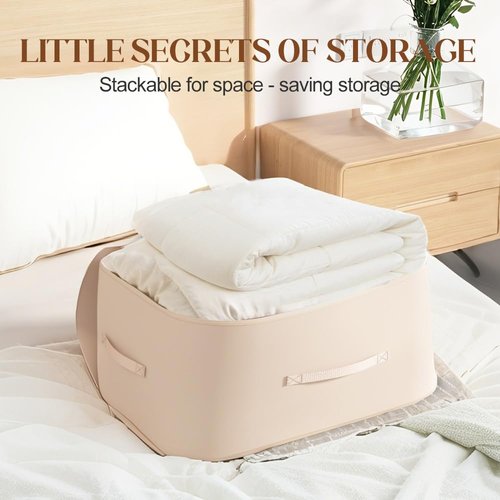 Ultra Space Saving Self Compression Organizer, 2025 New Large Capacity Storage Bag with Zipper, Moving Storage Packing Bags for Comforters Blankets Bedding Duvet (Gray, Large)