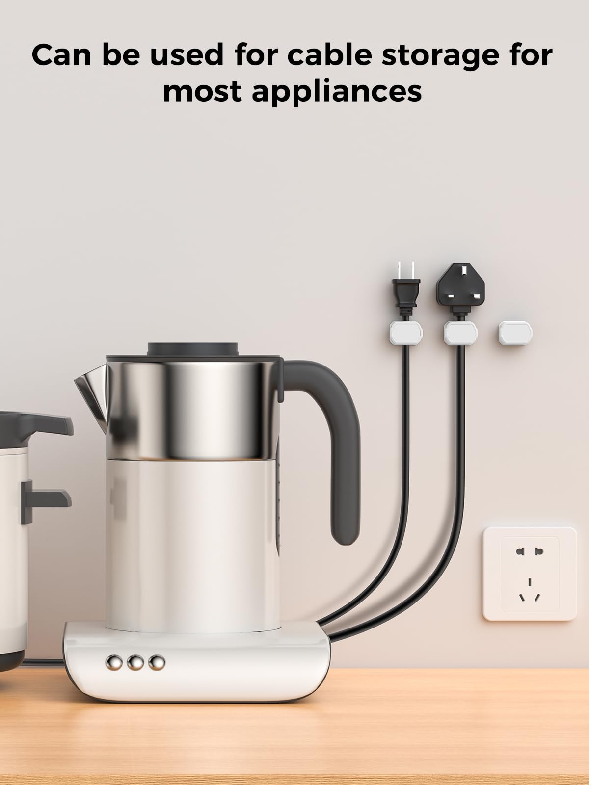 KMOUANTS 6 Pack Elastic Cable Clips [auto Tighten] Cable Holder, Desk Cable Management, Cord Organizer for Home Office Desk Phone car Wall Mounted Desktop nightstand Cable Management（White