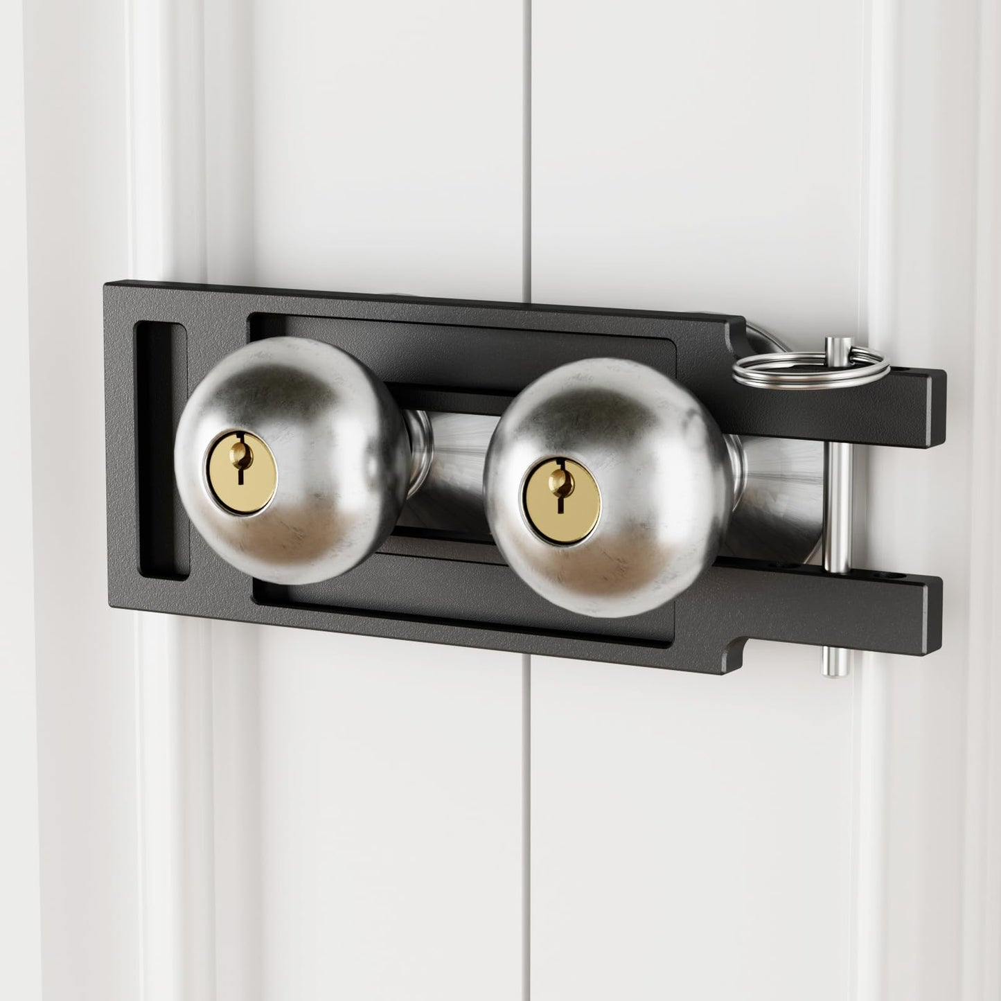 AONAYIOA Double Door French Door Locks, Adjustable Childproof French Door Security,Easy Adjustable French Door Locks,Lock Picking,Black