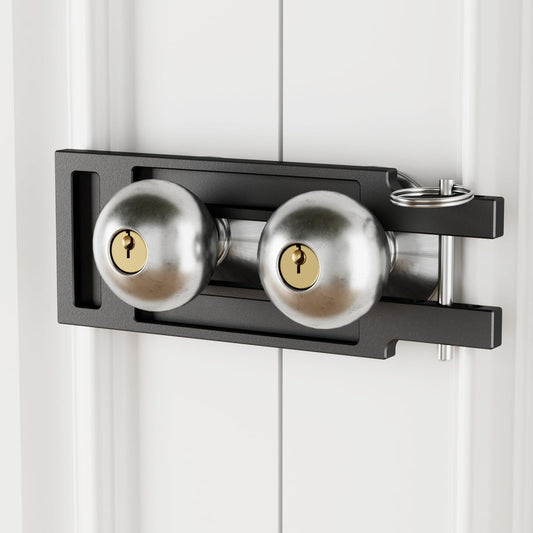 AONAYIOA Double Door French Door Locks, Adjustable Childproof French Door Security,Easy Adjustable French Door Locks,Lock Picking,Black