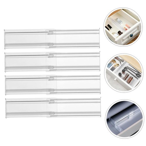 HOMSFOU 4pcs Expandable Drawer Dividers Retractable Drawer Partition for Organizing Clothing Underwear Socks Sturdy Plastic for Home Dorm
