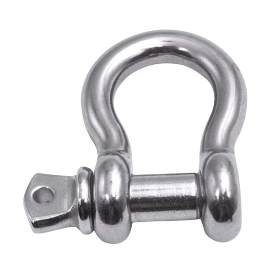MarineNow US Type 316 Stainless Steel Bow Shackle with Over Size Screw Pin for Anchor, Towing, Off Road Recovery (7/16 with 1/2" Pin 1.65T WLL, 05-Pack)