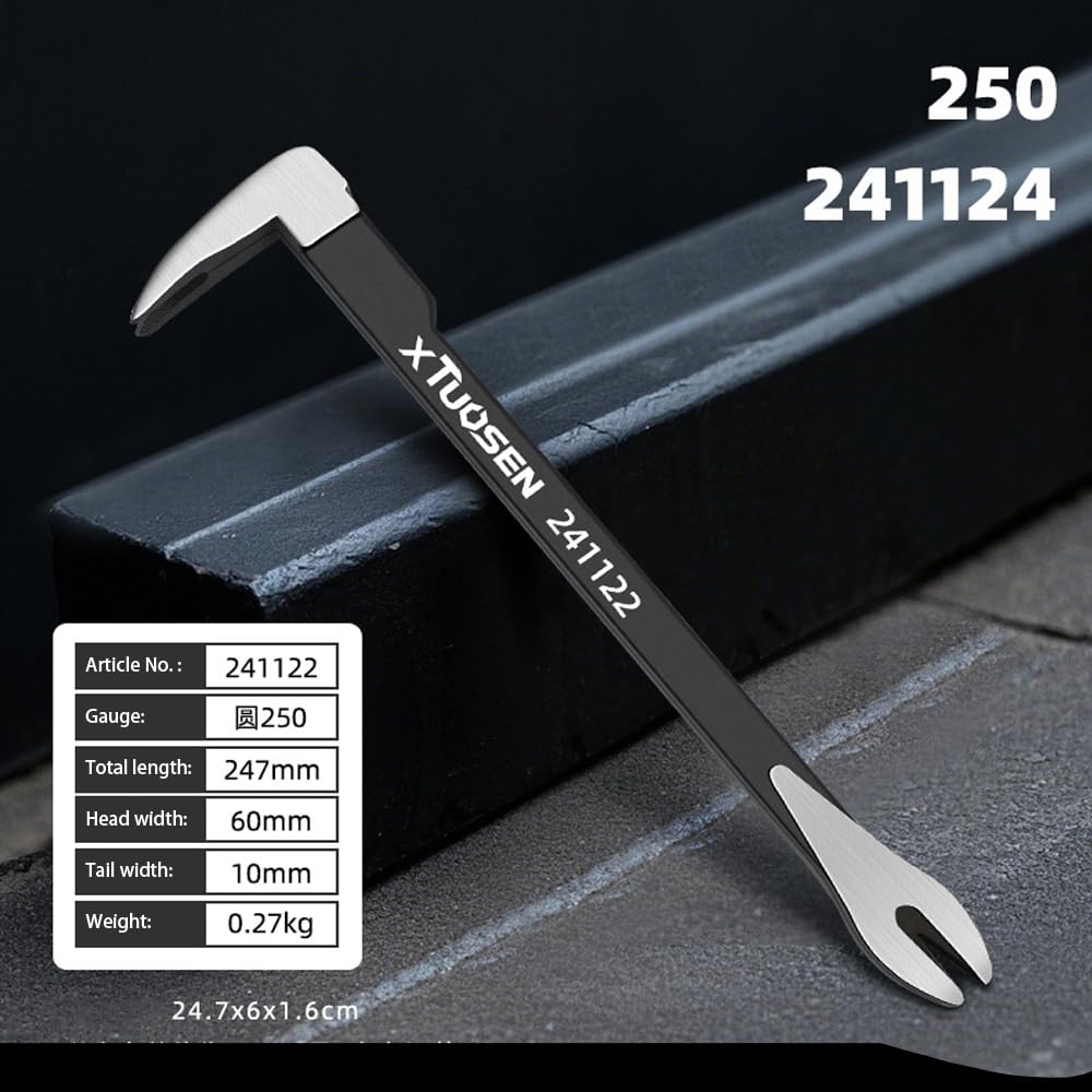 Pry Bar, 11.8" Cats Paw Nail Puller, Mini Crowbar for Home Remolding & Woodworking Prying, Scraping, Lifting, Pulling
