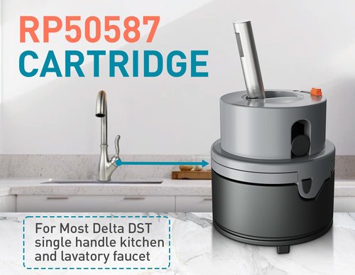 RP50587 Single Handle Compatible with Delta Repair Kit,Lavatory Kitchen Shower Faucet Valve Assembly,Works with DIAMOND Seal Technology Models Featuring a 36 mm Motion Cartridge, RP51503 Bonnet Nut