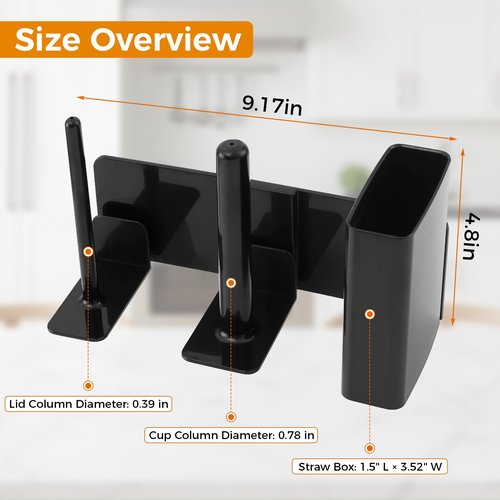 3-in-1 Cup Organizer Rack for Ninja Slushie Machine FS301 & FS300 – Side-Mounted Holder for Cups, Lids & Straws – Accessories for Ninja Slushie Maker