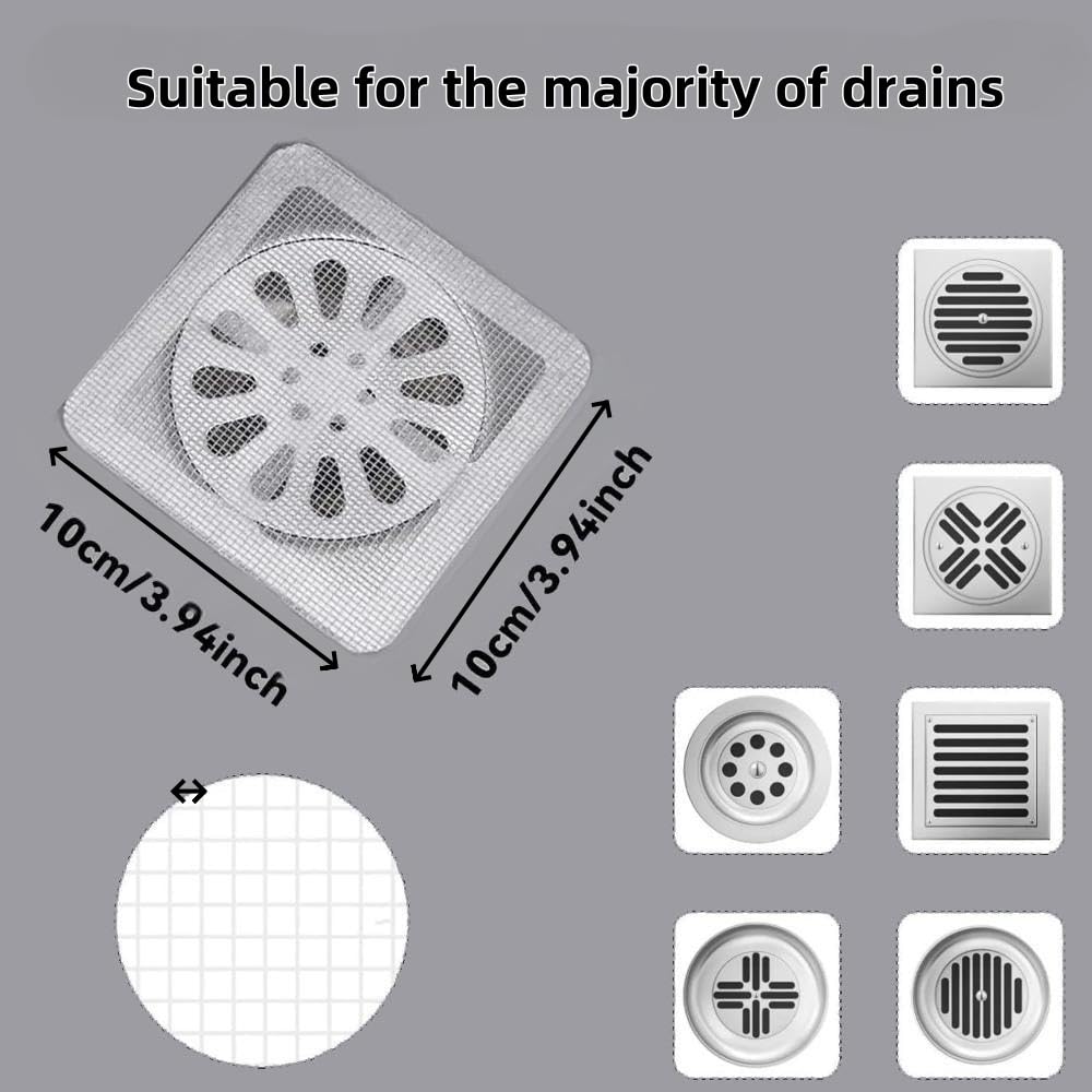 Disposable Floor Drain Sticker, Disposable Hair Drain Stickers, Sink Drain Strainer Screen Catcher （50Pcs）