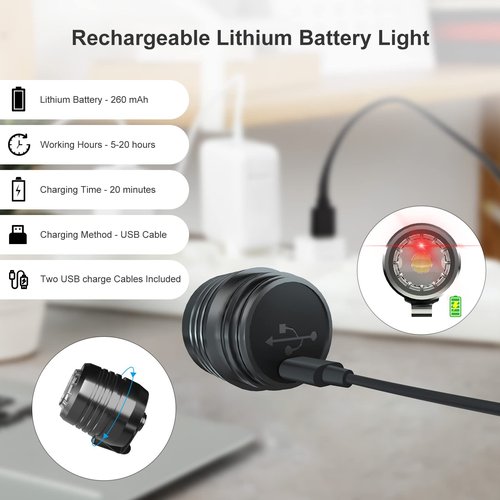 AUKSKY 2 Rechargeable Headlights Compatible with Clog, Adjustable Light for Shoes, Flashlights Accesories for Kids Adults Sandals, Clip on Clog, Headlamps Shoes Decorations