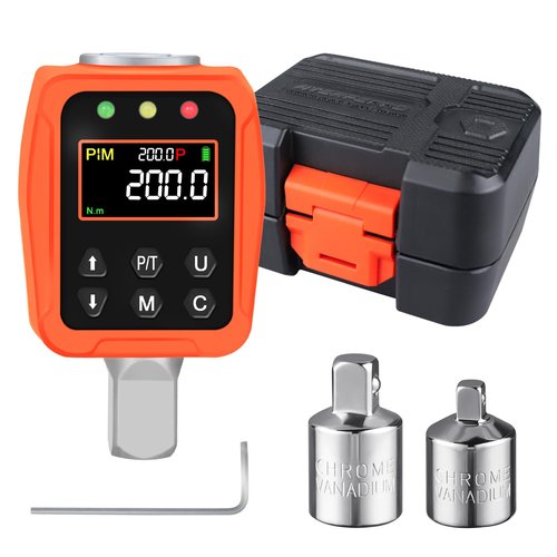 ATsafepro 1/2" Digital Torque Adapter, 7.4-147.5 Ft-lb/10-200 Nm,1/2” Drive Digital Torque Wrench Converter,3/8'' & 1/4'' Adapter
