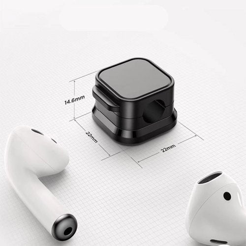 Magnetic Cord Organizer Holder, Adjustable Cable Clips, Adhesive Desk Cable Management, Easy Open Design for Bedside Charging, Office Desktop Management & Car Chargers (8 Pcs Black)