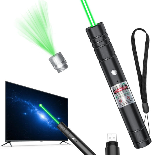 [Professional] Rechargeable Green Line Light Flashlight Long Distance Range for TV/LED/LCD Screens Tactical Flashlights Presentation Office/Classroom/Outdoors/Astronomic/Construction [201] (1)