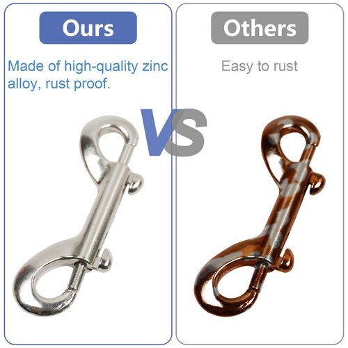 Double Ended Snaps 7PCS Silver Snap Hooks Zinc Alloy Trigger Metal Clip Double Sided Clips Heavy Duty Bolt Snap Double Sided Clips for Cats Dogs