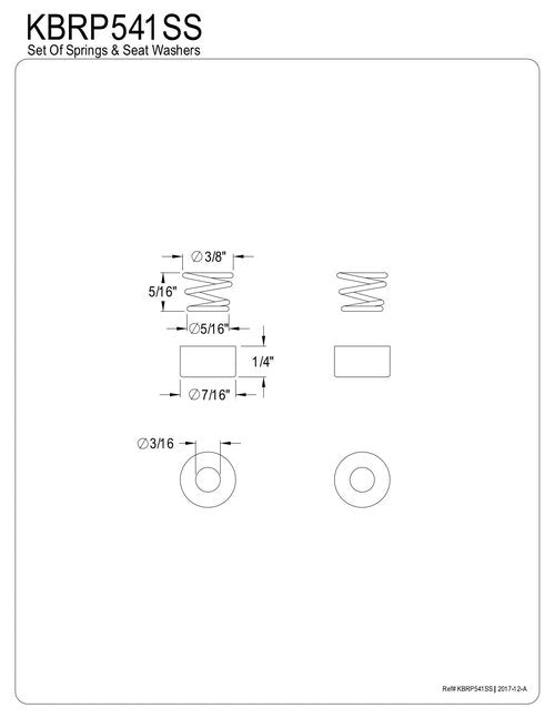 Kingston Brass KBRP541SS Set of Springs & Seat Washers
