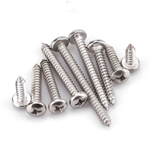 #8 x 3/4" (100 Pack) Stainless Steel Phillips Pan Head Wood Screws, Stainless Steel 304 (18-8), Pan Head Sheet Metal Screws Self Tapping for Wood