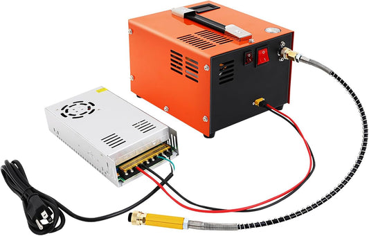 PCP Air Compressor, 300Bar/4500PSI Portable PCP Compressor, 110V AC/12V Car Battery (40+A) Anhydrous Air Pump, with Portable household Power Converter