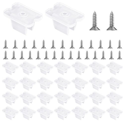 TIESOME 30Pcs LED Strip Mounting Clips Holder Waterproof Rope Light Clips Mounting Bracket Neon Mount Clip Fixing Clamps Holder with Screws for 5mm to 6mm LED Strip Lighting, Translucent
