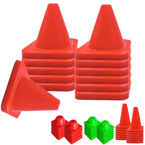 Versatyle Heavy Duty 6in Agility Training Cones for Soccer, Football, Basketball & Sports Drills, Flexible Motorcycle & Traffic Training Cones, Durable, Versatile, High Visibility (Set of 12, Orange)