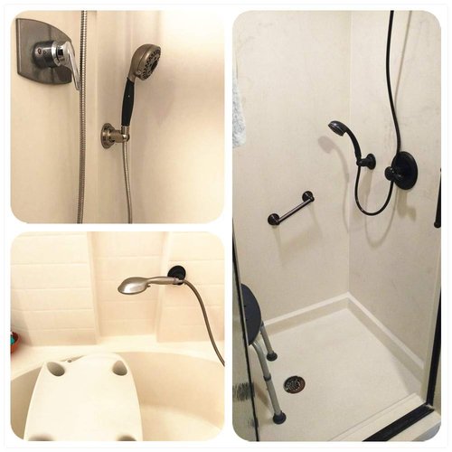 JiePai Suction Cup Shower Head Holder, Adhesive Suction Handheld Shower Head Holder Bracket,Removable Wall Mount Head Holder for Bathroom,Brushed Nickel